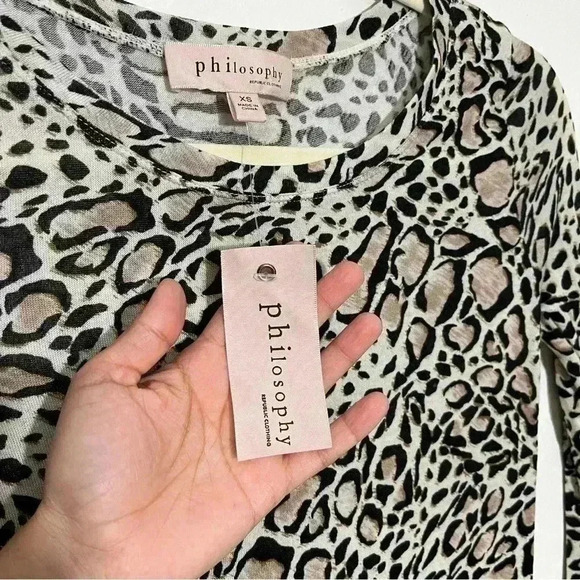 NWT PHILOSOPHY Cheetah Print Long Sleeve Top | Size XS - Picture 4 of 5